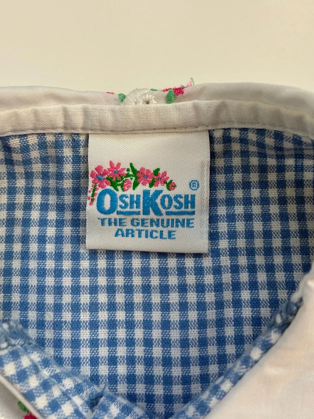 OshKosh B'gosh Blue Gingham Dress 2T~Vintage OshKosh Peter Pan Collar Dress